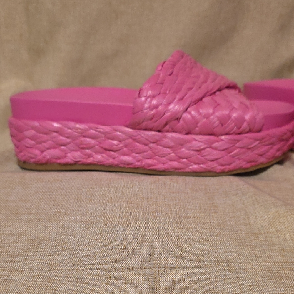 Nine West Pink Woven Platform Sandals - Picture 4 of 8